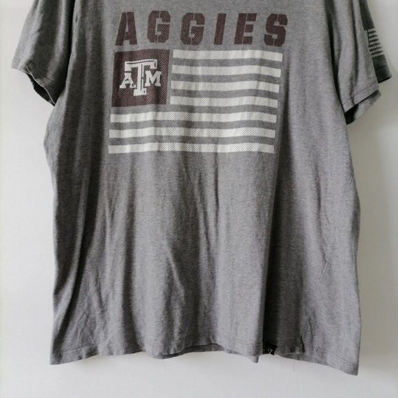 47 Mens Gray Short Sleeve Crew Neck Aggies ATM Graphic Print T Shirt Size L - Picture 3 of 5